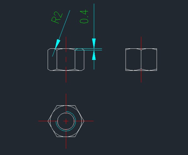 肿么用cad画来自六角螺母