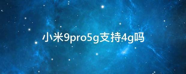 小米9pro能用4g吗