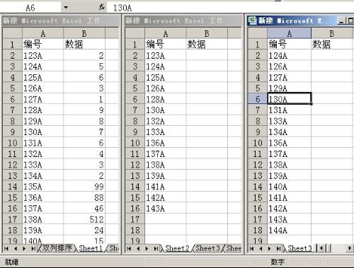 在excel电子表格中如何实现使不同表中同一列中相同编号对应的一行中全部内容相同？