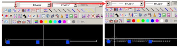 CAD中从一个窗口复制到另一个窗口为何从实线变成虚线了。