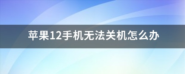 苹果12手机肿么关机？