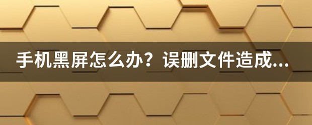 手机黑屏怎么处理？误删文件造成程序故障怎么恢复？