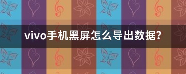 vivo手机黑屏肿么导出数据？