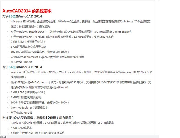 谁知道cad电脑配置要求？