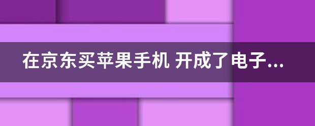 京东购买的苹果手机是电子发票怎么处理