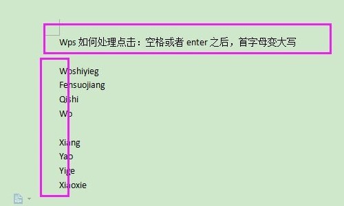 在wps中来自肿么使输入的英文首字母大写