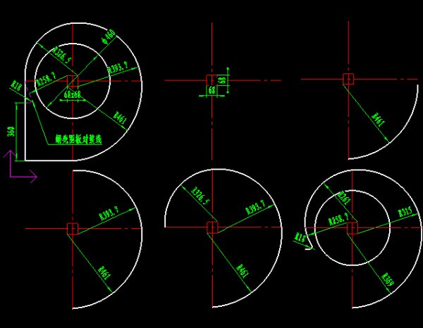 CAD蜗牛风机画法