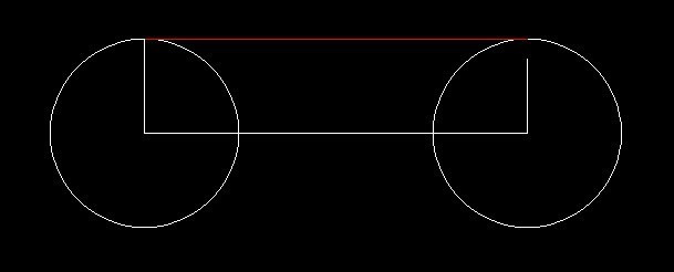 cad上怎么在两个圆上取两个点使他的能够得到一条来自水平的长度为肯定值的线段?360问答急
