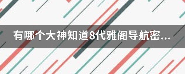 有哪个大神知道8代雅阁导航密码，致谢！