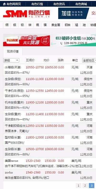 废铝合金回收一斤价钱价格