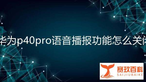 华为p40pro語音播报功能怎么关闭