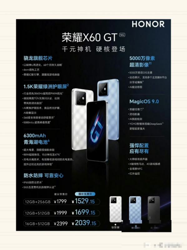 荣耀x60gt与荣耀x60有什么不同