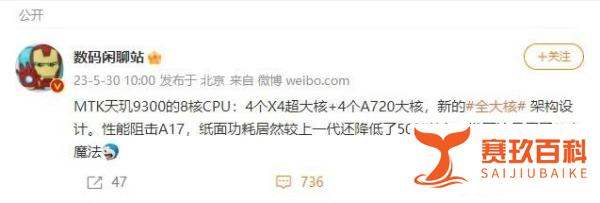天玑9300架构曝光，4+4全大核设计 性能抗衡A17