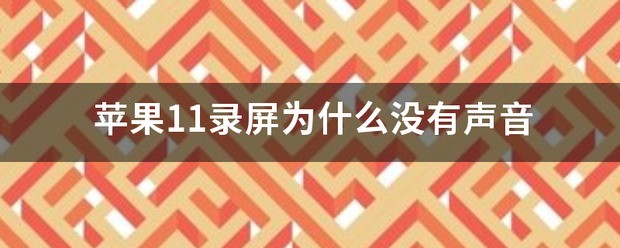 苹果11怎么样录屏有声音