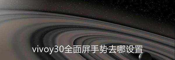 vivoy30全面屏手势去哪设定