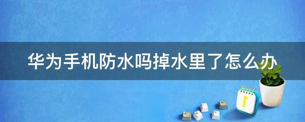 oppo手机防水吗掉水里了怎么办