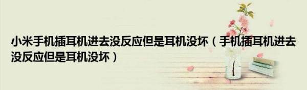 小米耳机插到手机上没反应是哪里坏了？求解。