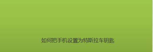 小米手机 特斯拉钥匙不能常驻
