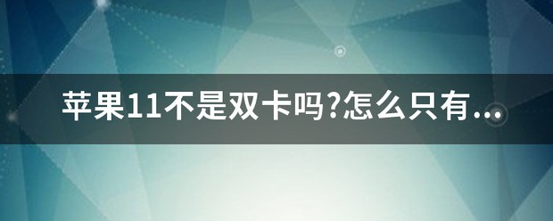 苹果11不是双卡吗 么只有一个卡槽 苹果11是不是双卡