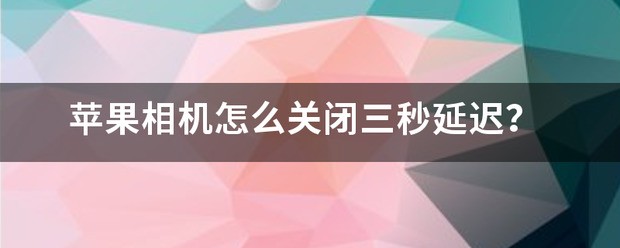 苹果12相机自动三秒要肿么关闭