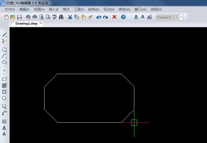 如何在CAD中直接绘制矩形倒角圆角？