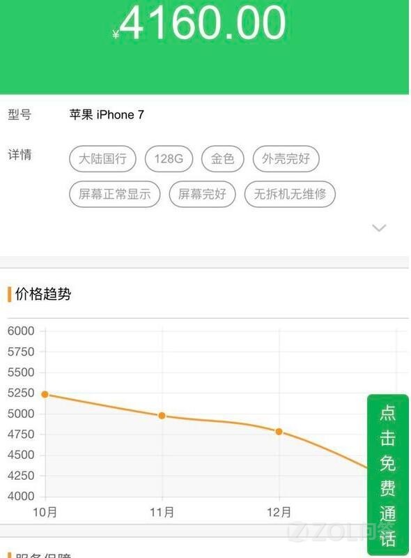 到手机店卖二手iphone7多少钱