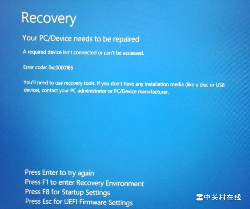 Recovery Your PC/Device needs to be repaired