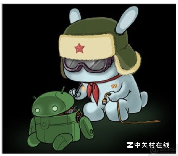 小米手机关机后出现一只米兔修着android机器人是什么东西？